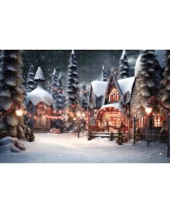 Photography Background in Fabric Christmas Village / Backdrop 4575