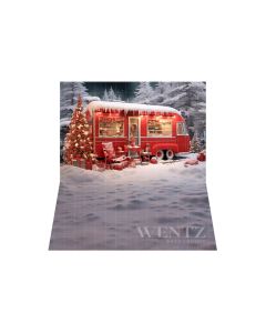 Photography Background in Fabric Christmas Trailer / Backdrop 4583