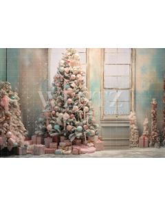 Photography Background in Fabric Candy Color Christmas Tree / Backdrop 4601