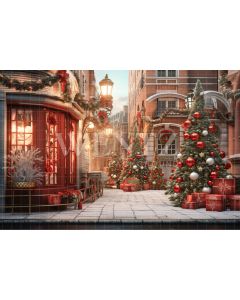 Photography Background in Fabric Christmas Village / Backdrop 4603