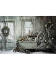Photography Background in Fabric Vintage Christmas Set / Backdrop 4610