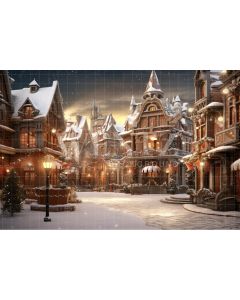 Photography Background in Fabric Christmas Village / Backdrop 4615