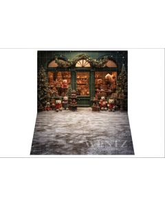 Photography Background in Fabric Christmas Toy Store / Backdrop 4625