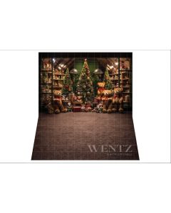 Photography Background in Fabric Christmas Toy Store / Backdrop 4626