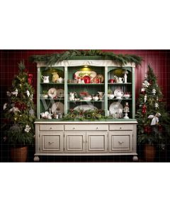Photography Background in Fabric Christmas Kitchen / Backdrop 4636