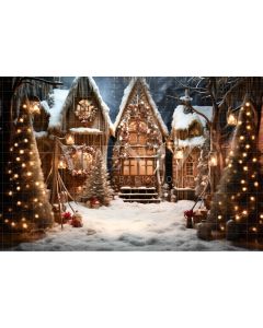 Photography Background in Fabric Christmas Village / Backdrop 4637
