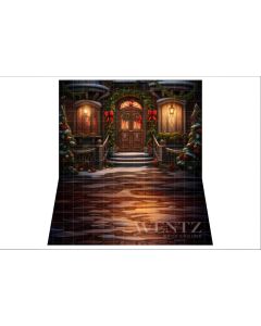 Photography Background in Fabric Christmas House Front / Backdrop 4638