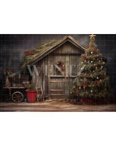Photography Background in Fabric Christmas Hut / Backdrop 4639