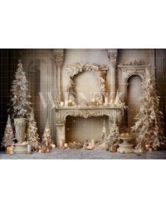Photography Background in Fabric White Christmas Set / Backdrop 4644