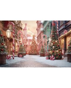 Photography Background in Fabric Christmas Village / Backdrop 4647