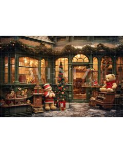 Photography Background in Fabric Christmas Toy Store / Backdrop 4652