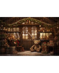 Photography Background in Fabric Christmas Toy Store / Backdrop 4661