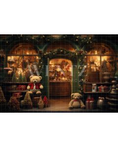 Photography Background in Fabric Christmas Toy Store / Backdrop 4662