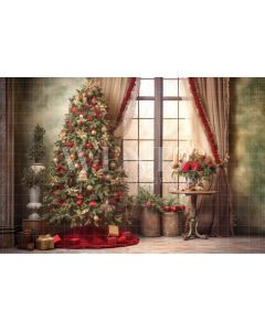 Photography Background in Fabric Vintage Christmas Set / Backdrop 4668