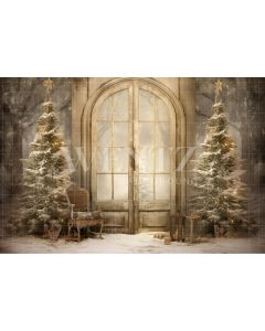 Photography Background in Fabric Vintage Christmas Front / Backdrop 4670
