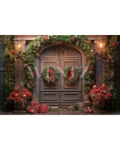 Photography Background in Fabric Christmas Door / Backdrop 4672