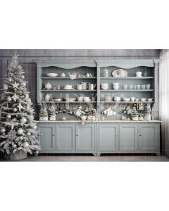 Photography Background in Fabric Christmas Kitchen / Backdrop 4675