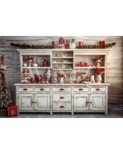 Photography Background in Fabric Christmas Kitchen / Backdrop 4704