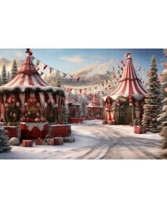 Photography Background in Fabric Christmas Village / Backdrop 4711