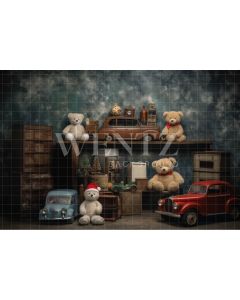 Photography Background in Fabric Christmas Toys / Backdrop 4722