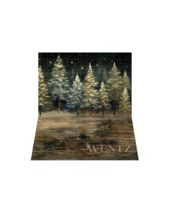 Photography Background in Fabric Watercolor Christmas Forest / Backdrop 4760