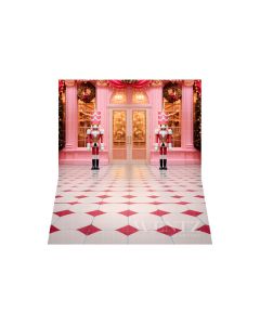 Photography Background in Fabric Pink Christmas Nutcracker / Backdrop 4806
