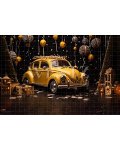Photography Background in Fabric Yellow Car / Backdrop 4817