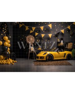 Photography Background in Fabric Yellow Car / Backdrop 4832