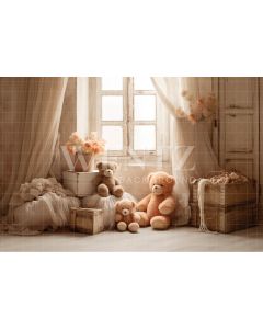 Photography Background in Fabric Set with Bears / Backdrop 4846