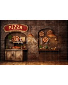 Photography Background in Fabric Pizzeria / Backdrop 4858
