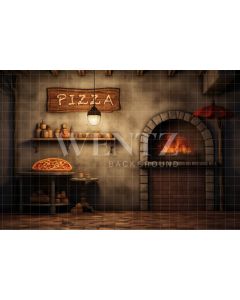 Photography Background in Fabric Pizzeria / Backdrop 4859