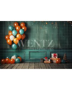 Photography Background in Fabric Room with Balloons and Gifts / Backdrop 4883