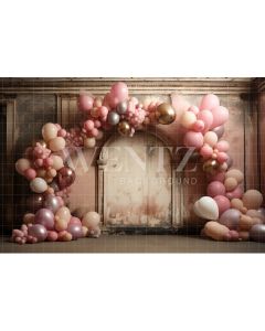 Photography Background in Fabric Room with Pink Balloons 4895