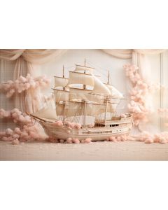 Photography Background in Fabric Floral Ship / Backdrop 4905