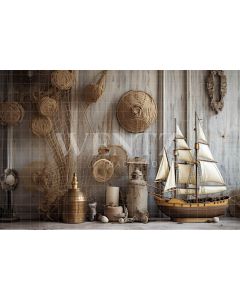 Photography Background in Fabric Room with Ship / Backdrop 4915