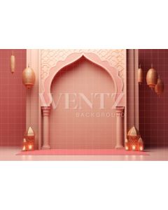 Photographic Background in Fabric Pink Temple / Background 4950