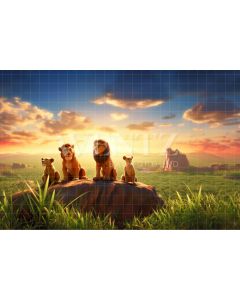 Photography Background in Fabric Lion Family / Backdrop 4958