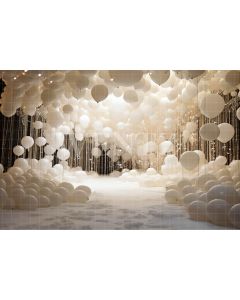 Photographic Background in Fabric Living Room with Balloons / Backdrop 4981