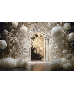 Photographic Background in Fabric Réveillon Set with Flowers / Backdrop 4997