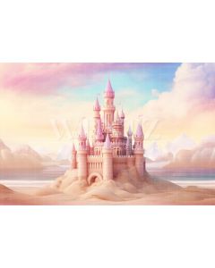 Photographic Background in Fabric Sand Castle / Backdrop 5010