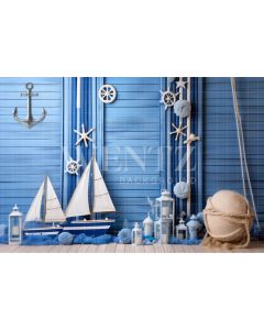 Photographic Background in Fabric Blue Sailor Set / Backdrop 5018