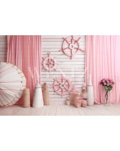 Photographic Background in Fabric Pink Sailor Set / Backdrop 5019