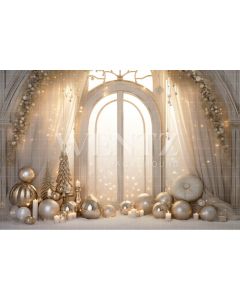 Photographic Background in Fabric White and Gold Door / Backdrop 5029