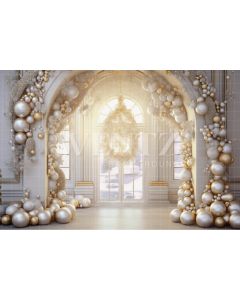 Photographic Background in Fabric White and Gold Set / Backdrop 5031