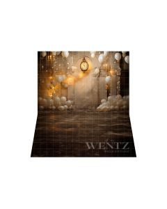 Photographic Background in Fabric Gold Clock / Backdrop 5039