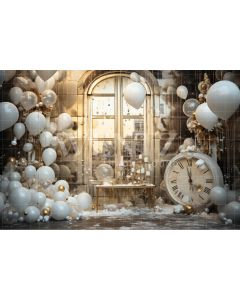 Photographic Background in Fabric Gold Clock / Backdrop 5040