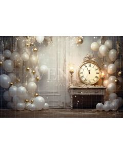 Photographic Background in Fabric Gold Clock / Backdrop 5041