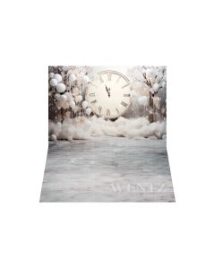 Photographic Background in Fabric Set with White Clock / Backdrop 5051
