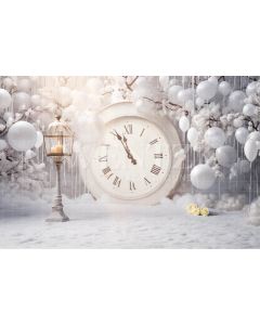 Photographic Background in Fabric New Years Set with Clock / Backdrop 5053