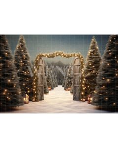 Photographic Background in Fabric Christmas Fir Trees / Backdrop 5056